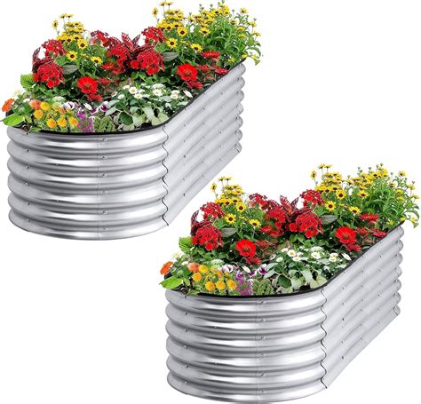 SogesHome Set of 2 Galvanized Raised Garden Bed Kit 6ft X 2ft 